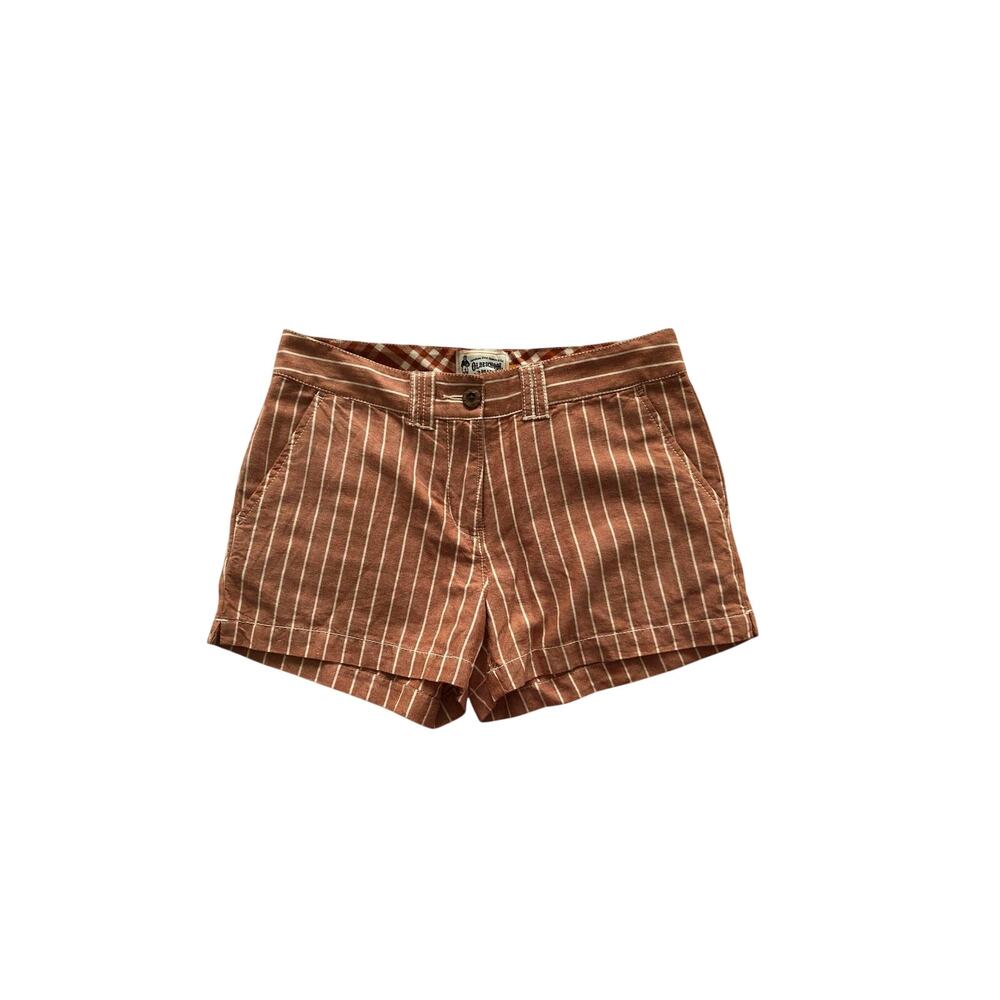 Red Pinstripe Shorts Olde School Brand Homespun Originals Rust White Size 0